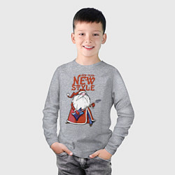 Лонгслив хлопковый детский New Year - new style!, цвет: меланж — фото 2