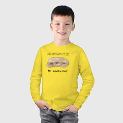 Лонгслив хлопковый детский My Sandwich !, цвет: желтый — фото 2