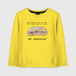 Лонгслив хлопковый детский My Sandwich !, цвет: желтый