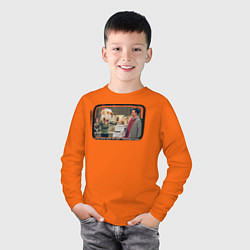 Лонгслив хлопковый детский Thanksgiving Day, цвет: оранжевый — фото 2