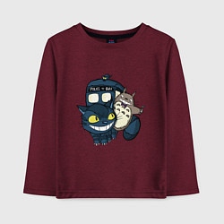 Лонгслив хлопковый детский Tardis Totoro, цвет: меланж-бордовый