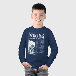 Лонгслив хлопковый детский Viking world tour, цвет: тёмно-синий — фото 2