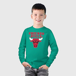 Лонгслив хлопковый детский CHICAGO BULLS, цвет: зеленый — фото 2