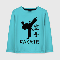 Лонгслив хлопковый детский Karate craftsmanship, цвет: бирюзовый
