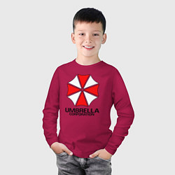 Лонгслив хлопковый детский UMBRELLA CORP, цвет: маджента — фото 2