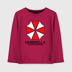 Лонгслив хлопковый детский UMBRELLA CORP, цвет: маджента