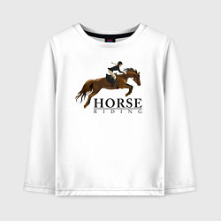 Лонгслив хлопковый детский HORSE RIDING, цвет: белый