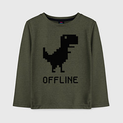 Лонгслив хлопковый детский Offline, цвет: меланж-хаки