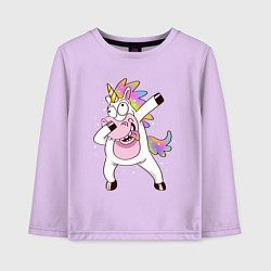 Лонгслив хлопковый детский Dabbing Unicorn, цвет: лаванда