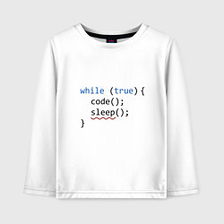 Лонгслив хлопковый детский Code - sleep, цвет: белый