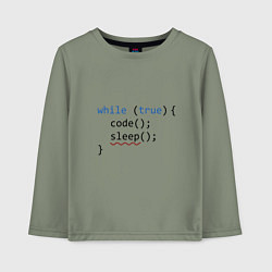 Лонгслив хлопковый детский Code - sleep, цвет: авокадо