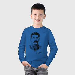 Лонгслив хлопковый детский Товарищ Сталин, цвет: синий — фото 2