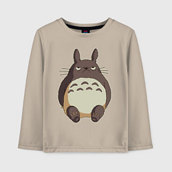 Лонгслив хлопковый детский Грустный Тоторо, цвет: миндальный