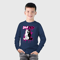 Лонгслив хлопковый детский MONOKUMA, цвет: тёмно-синий — фото 2