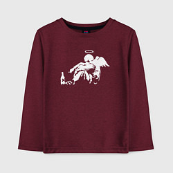 Лонгслив хлопковый детский Banksy, цвет: меланж-бордовый