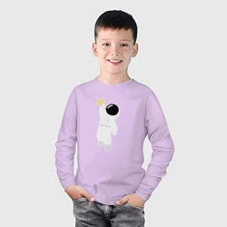 Лонгслив хлопковый детский Космонавт и звезда, цвет: лаванда — фото 2