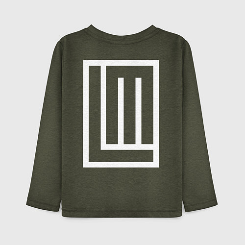 Детский лонгслив LINDEMANN НА СПИНЕ / Меланж-хаки – фото 2