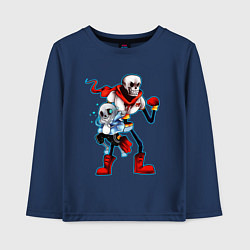 Лонгслив хлопковый детский UNDERTALE, цвет: тёмно-синий