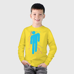 Лонгслив хлопковый детский BILLIE EILISH, цвет: желтый — фото 2