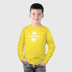 Лонгслив хлопковый детский Strong, цвет: желтый — фото 2