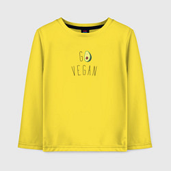 Лонгслив хлопковый детский Go vegan 3, цвет: желтый