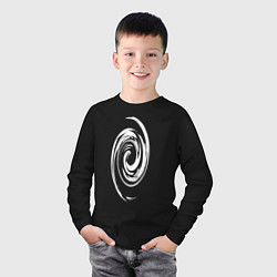 Лонгслив хлопковый детский Спираль, цвет: черный — фото 2