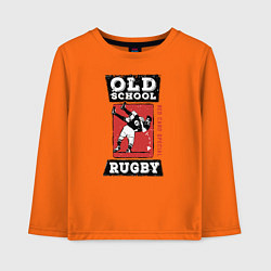 Лонгслив хлопковый детский Old School Rugby, цвет: оранжевый