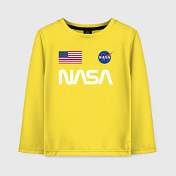 Лонгслив хлопковый детский NASA, цвет: желтый