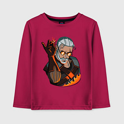 Лонгслив хлопковый детский Ведьмак, цвет: маджента
