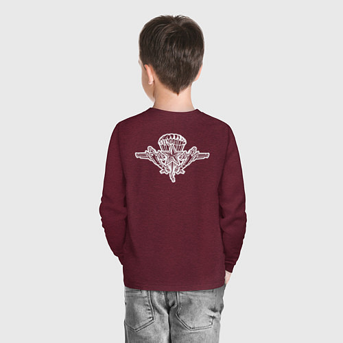 Детский лонгслив ВДВ двусторонняя / Меланж-бордовый – фото 4