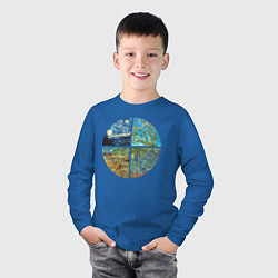 Лонгслив хлопковый детский Ван Гог Картины, цвет: синий — фото 2