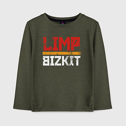 Лонгслив хлопковый детский LIMP BIZKIT, цвет: меланж-хаки