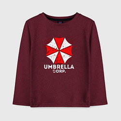 Лонгслив хлопковый детский UMBRELLA CORP, цвет: меланж-бордовый