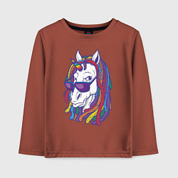 Лонгслив хлопковый детский Rasta Unicorn, цвет: кирпичный