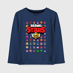 Лонгслив хлопковый детский BRAWL STARS, цвет: тёмно-синий