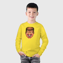 Лонгслив хлопковый детский Doom Guy Evil Face, цвет: желтый — фото 2