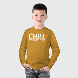 Лонгслив хлопковый детский Chill, цвет: горчичный — фото 2