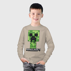 Лонгслив хлопковый детский MINECRAFT, цвет: миндальный — фото 2
