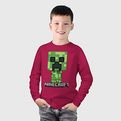 Лонгслив хлопковый детский MINECRAFT, цвет: маджента — фото 2