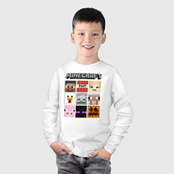 Лонгслив хлопковый детский MINECRAFT, цвет: белый — фото 2