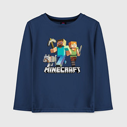 Лонгслив хлопковый детский MINECRAFT, цвет: тёмно-синий