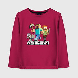 Лонгслив хлопковый детский MINECRAFT, цвет: маджента