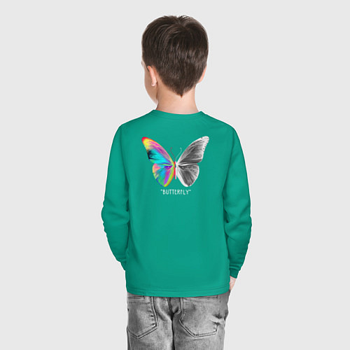 Детский лонгслив Butterfly / Зеленый – фото 4
