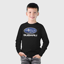 Лонгслив хлопковый детский SUBARU, цвет: черный — фото 2