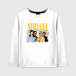 Лонгслив хлопковый детский NIRVANA, цвет: белый