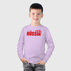 Лонгслив хлопковый детский Russia, цвет: лаванда — фото 2
