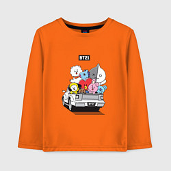 Лонгслив хлопковый детский BT21, цвет: оранжевый