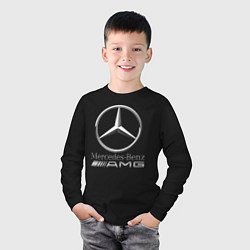 Лонгслив хлопковый детский MERCEDES-BENZ AMG, цвет: черный — фото 2
