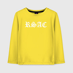 Лонгслив хлопковый детский RSAC logo, цвет: желтый