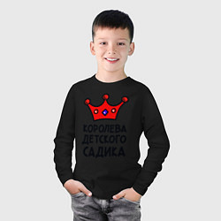 Лонгслив хлопковый детский Королева детского садика, цвет: черный — фото 2
